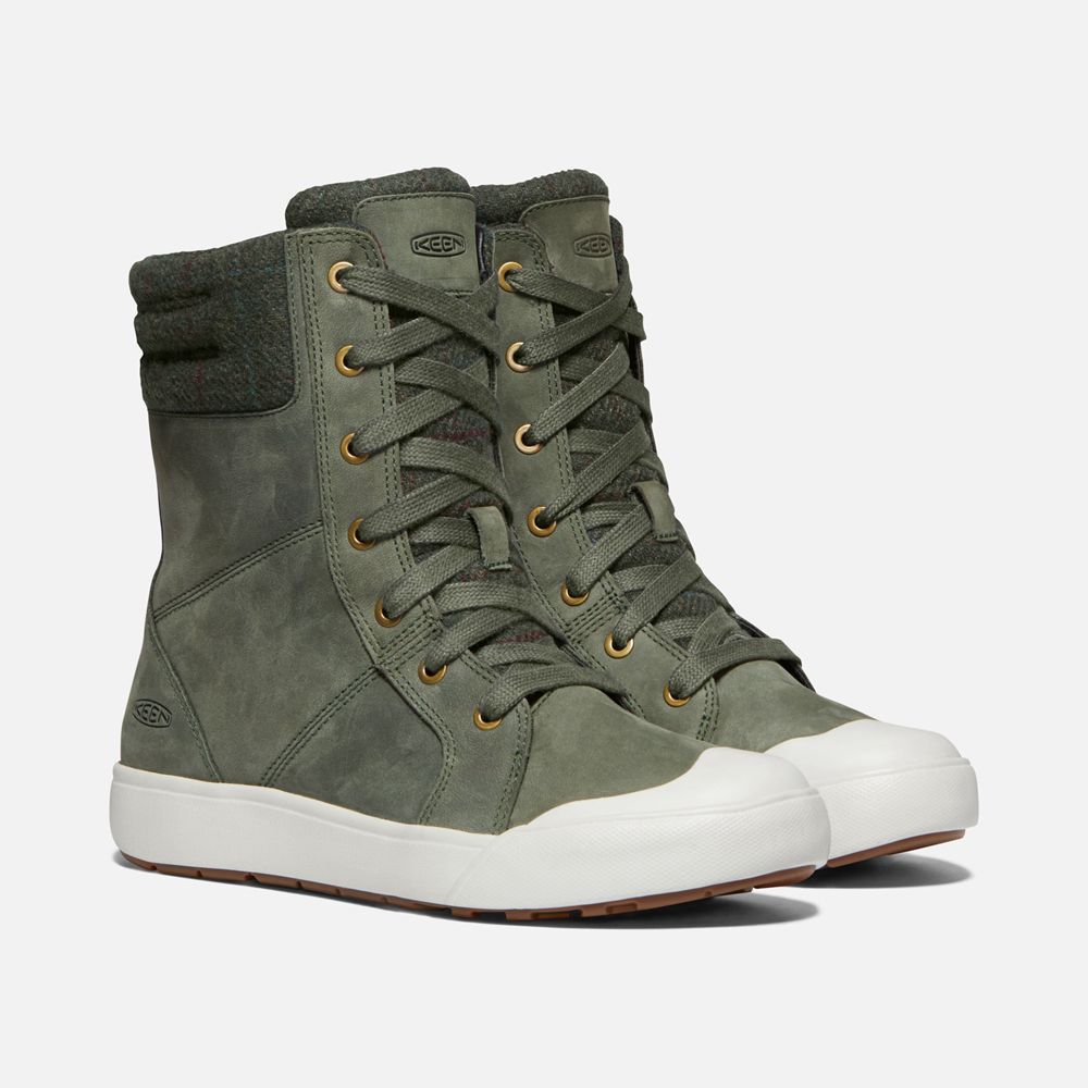 Bottes de Baskets Keen Femme Vert Foncé | Elena | EQMKF-6291